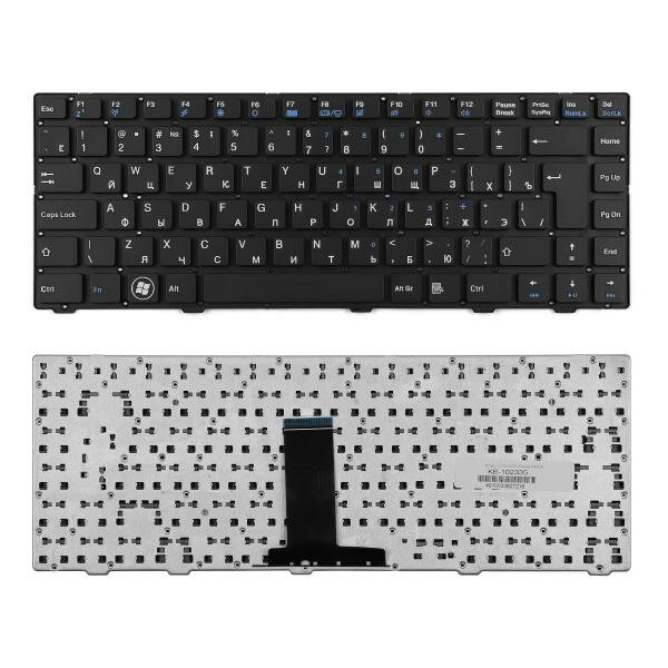 Клавиатура для ноутбука DNS Hasee K480A Series. Г-образный Enter. Черная без рамки. PN: MP-11A63SU-5284