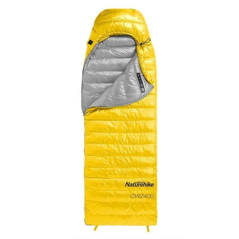 Мешок спальный Naturehike CW400 NH18C400-D с гусинным пухом, размер М, желтый