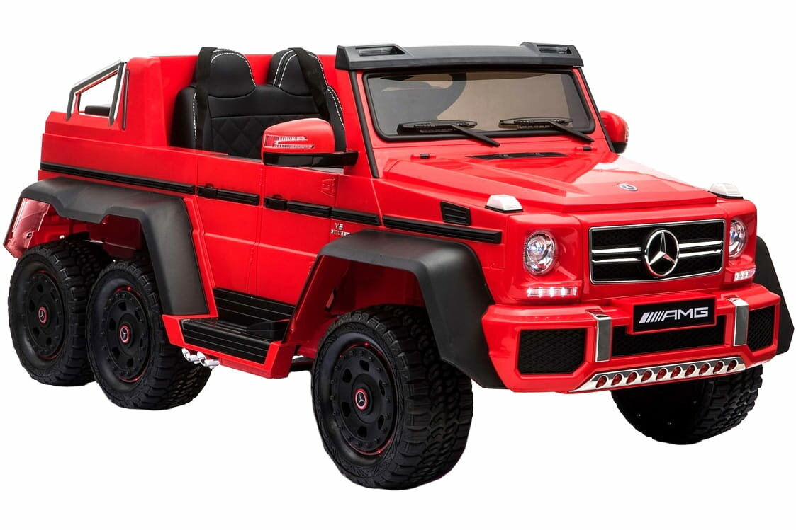 RIVERTOYS электромобиль Mercedes-Benz G63-AMG 4WD X555XX с дистанционным управлением (шестиколесный) - вишневый глянец