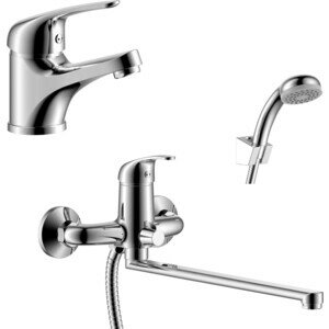 Комплект смесителей Rossinka Silvermix для раковины и ванны с душем хром (Y35-32 Y40-11)