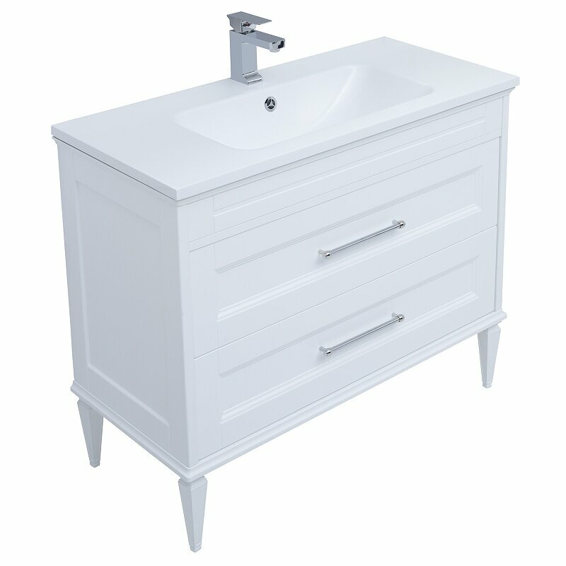 Комплект мебели для ванной Aquanet Бостон M 100 258284 подвесной Белый матовый - фотография № 13