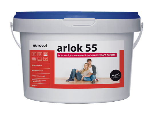 Eurocol Arlok 55 2-K PU для паркета двухкомпонентный полиуретановый (14 кг)