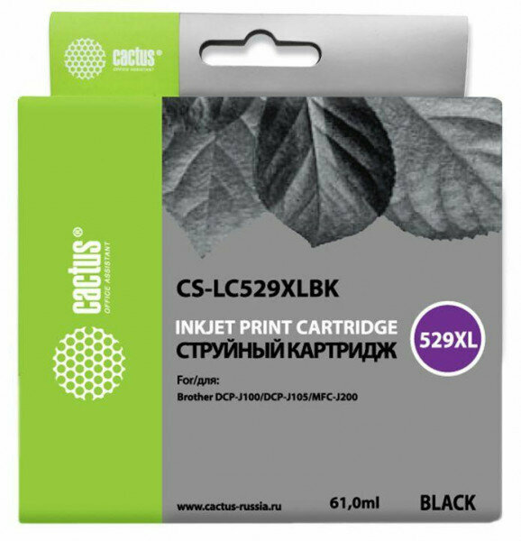 Картридж BLACK 61ML CACTUS CS-LC529XLBK