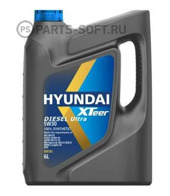 HYUNDAI-XTEER 1061001 Масло моторное XTeer Diesel Ultra 5W30 API SN/CF, ACEA A3/B4-04/A3/B3-08, C3-10 MB-APPROVAL 229.31/2