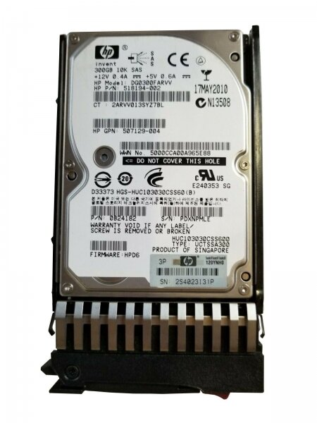 Жесткий диск HP 300GB 2.5" SFF SAS 10K 3G HotPlug DP DG0300BAHZQ 492620-B21