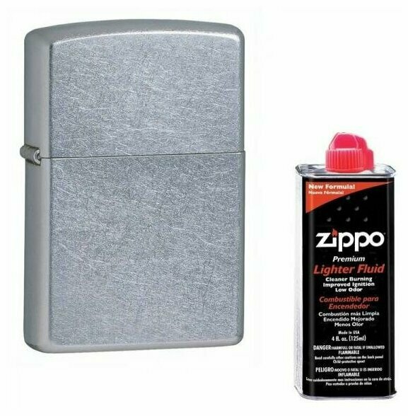 Набор Зажигалка ZIPPO Classic Street Chrome и Топливо 125 мл