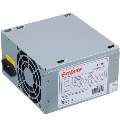   Exegate AAA350 350 ATX 2.2, 8 , 20+4pin, 2 SATA, molex