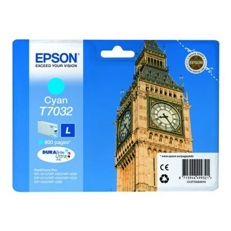 Картридж Epson с голубыми чернилами C13T70324010