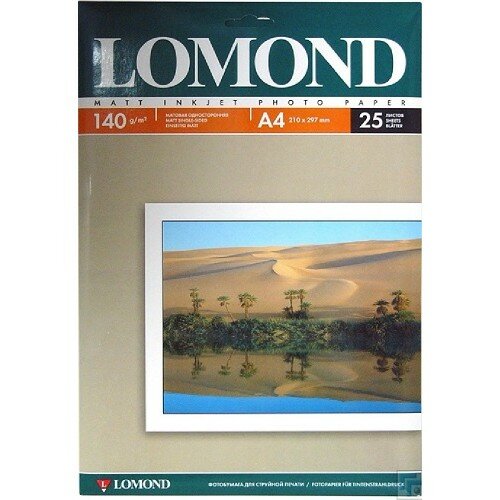 Lomond Фотобумага Односторонняя Матовая 140г м2, A4 21x29см 25л.