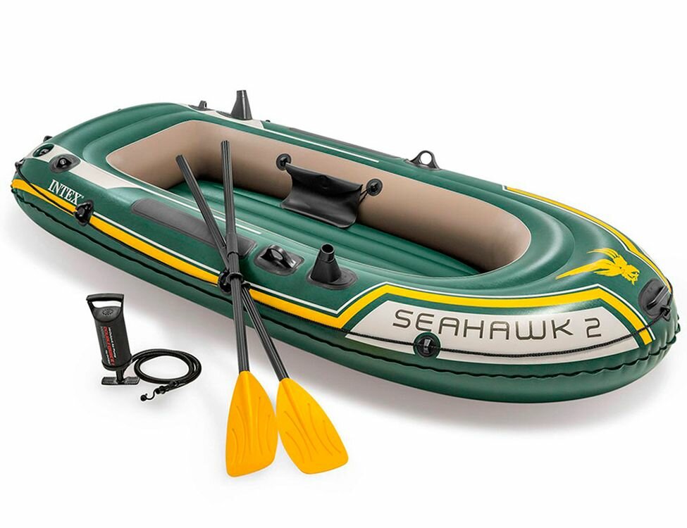 Надувная лодка Intex двухместная Seahawk-200 (Set), 236х114x41 см, 68347