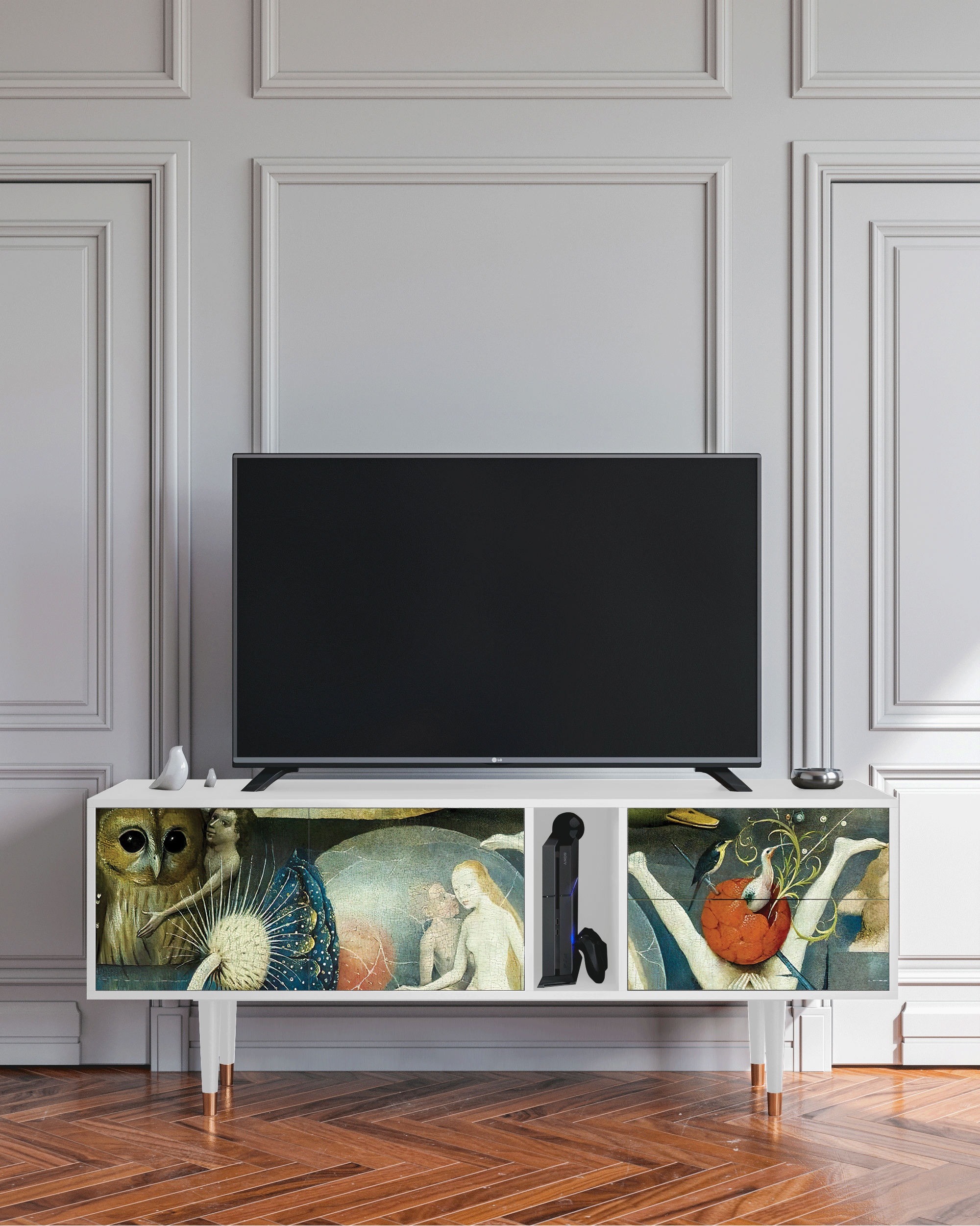 ТВ-Тумба - STORYZ - T1 The Garden Of by Hieronymus Bosch, 170 x 69 x 48 см, Белый - фотография № 1