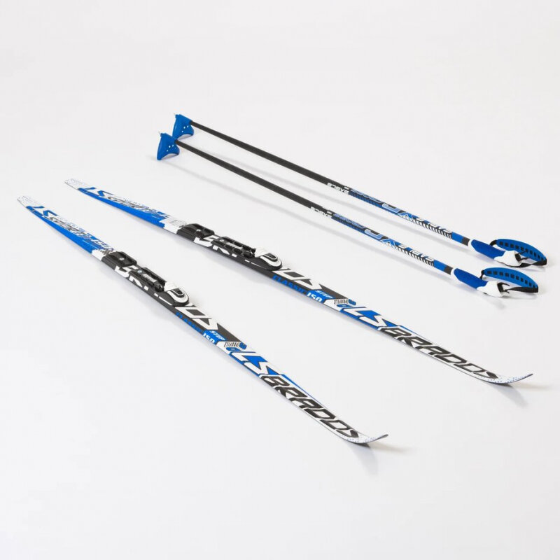 Лыжный комплект с креплением NNN (Rottefella) с палками 160 WAX Brados LS Blue