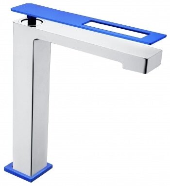 Смеситель для раковины Boheme Q 142-CRUW высокий, хром/ультрамарин