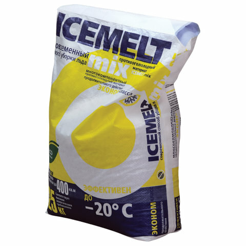 Реагент антигололедный 25 кг, ICEMELT Mix, до -20С, хлористый натрий, мешок - фотография № 2