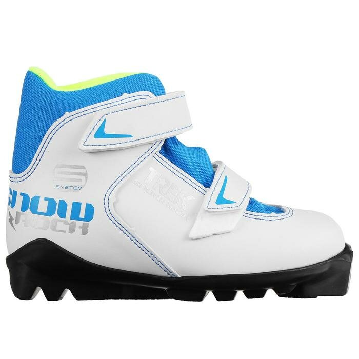 Trek Ботинки лыжные TREK Snowrock, SNS, искусственная кожа, цвет белый/синий, лого синий/серебристый, размер 30