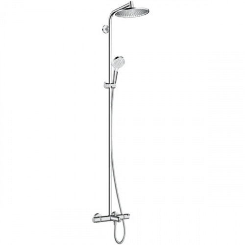 HG Crometta Showerpipe S 240 SHP: термостат для ванны + стойка с верхним душем 240мм + ручной душ со шлангом 160мм, цвет хром (Спеццена по акции!)