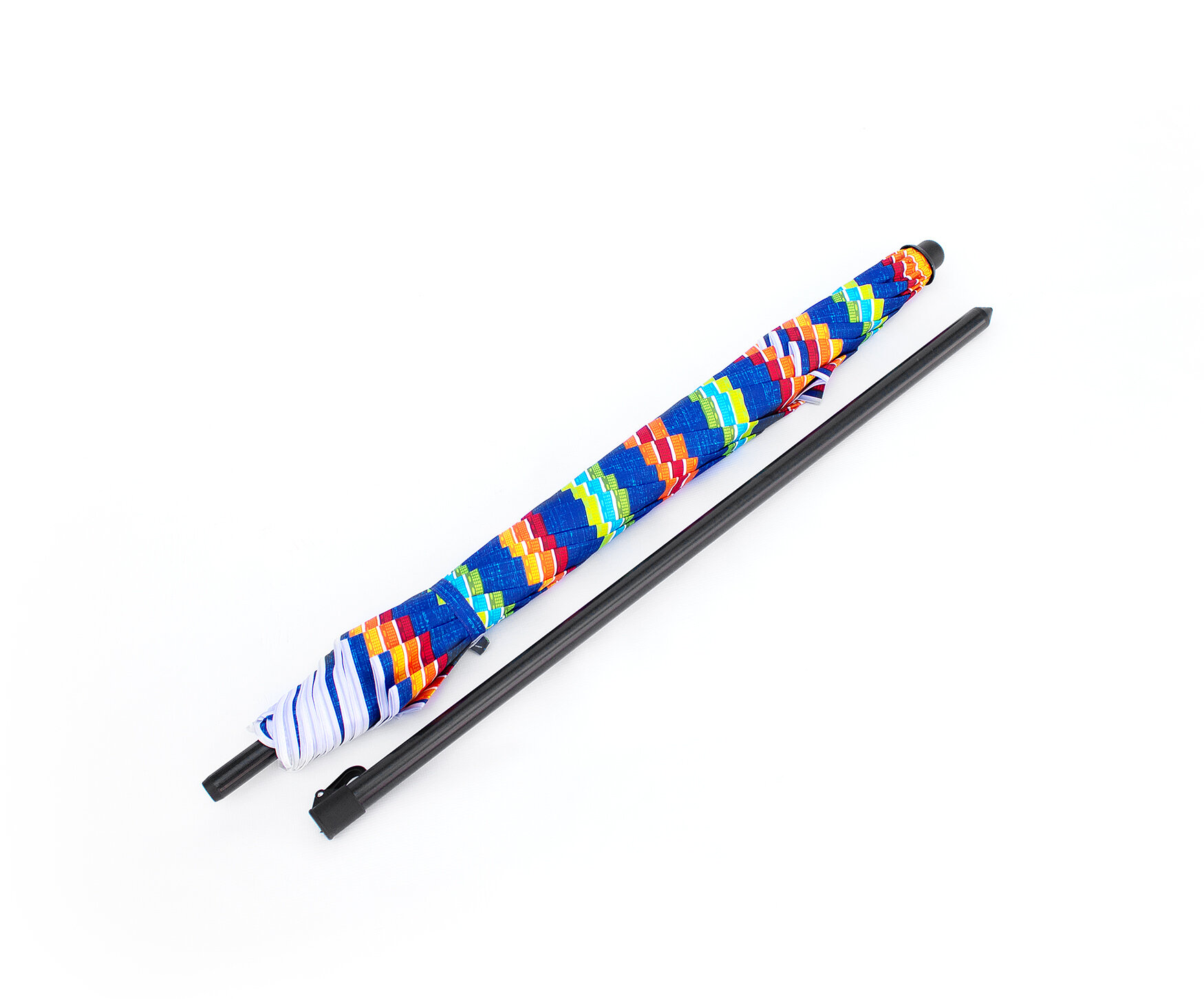 Зонт пляжный круглый складной с металлической ручкой, с наклоном и клапаном, 200 см, Джинс - фотография № 5