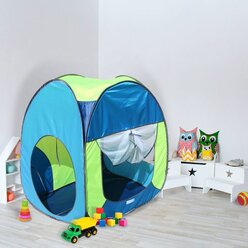 BELON Палатка квадратная «Радужный домик», 4 грани, цв.: василек/лимон/голубой, 75 × 75 × 90 см