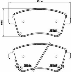 Колодки тормозные передние дисковые Kia Venga 10> BREMBO P30064