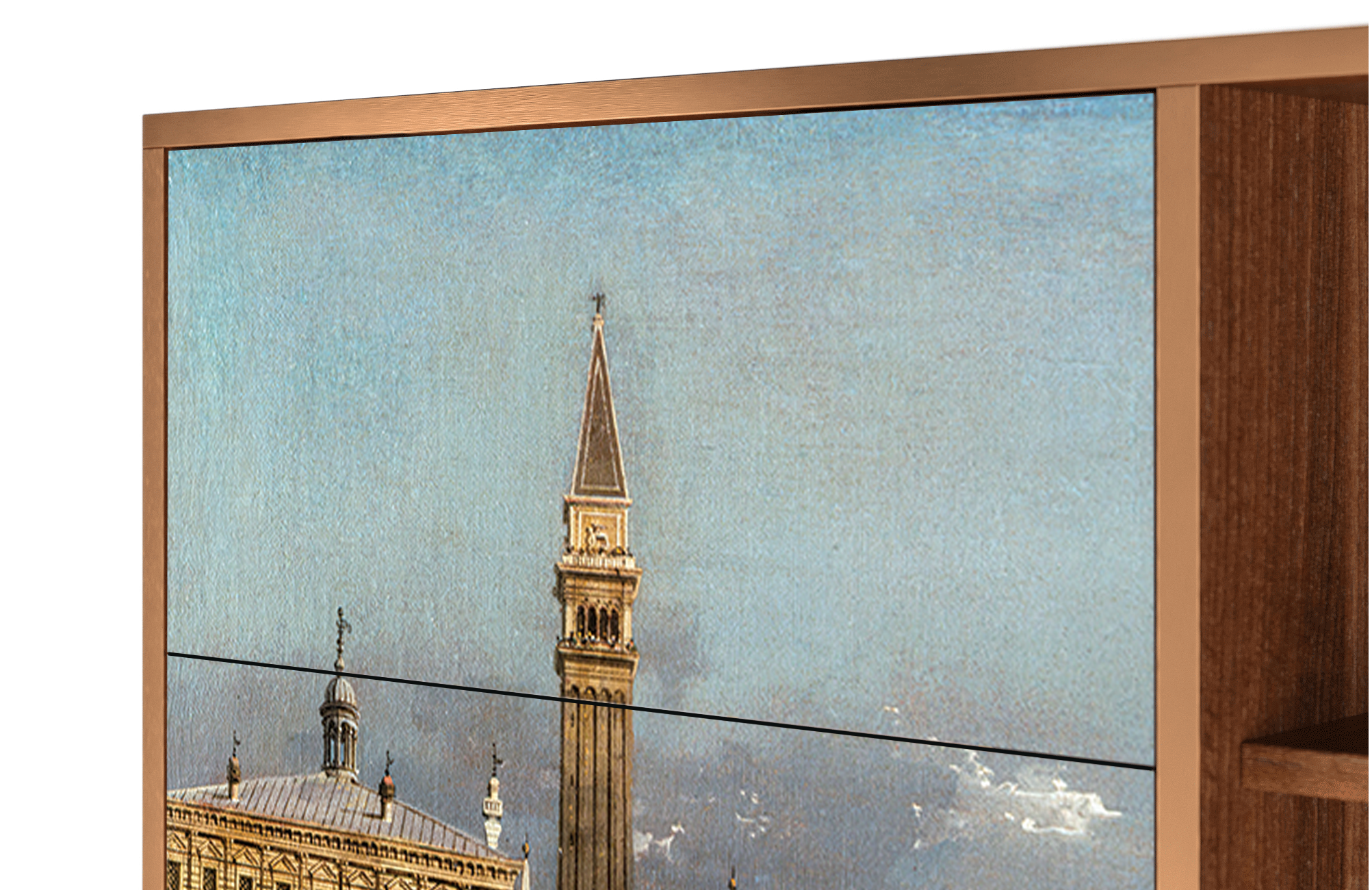 Комод - STORYZ - BS2 The Bucintoro at the Molo on Ascension Day by Canaletto, 125 x 97 x 48 см, Орех - фотография № 5