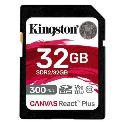 Kingston Флеш карта SDHC 32Gb SDHC, UHS-I Class U3 V90, чтение: 300Мб с, запись: 260Мб с