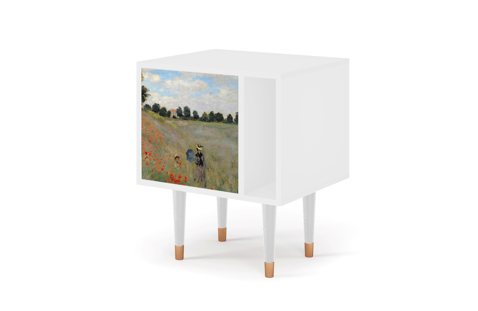 Прикроватная тумба - STORYZ - S2 The Poppy Field near Argenteuil by Claude Monet , 58 x 69 x 48 см, Белый - фотография № 3