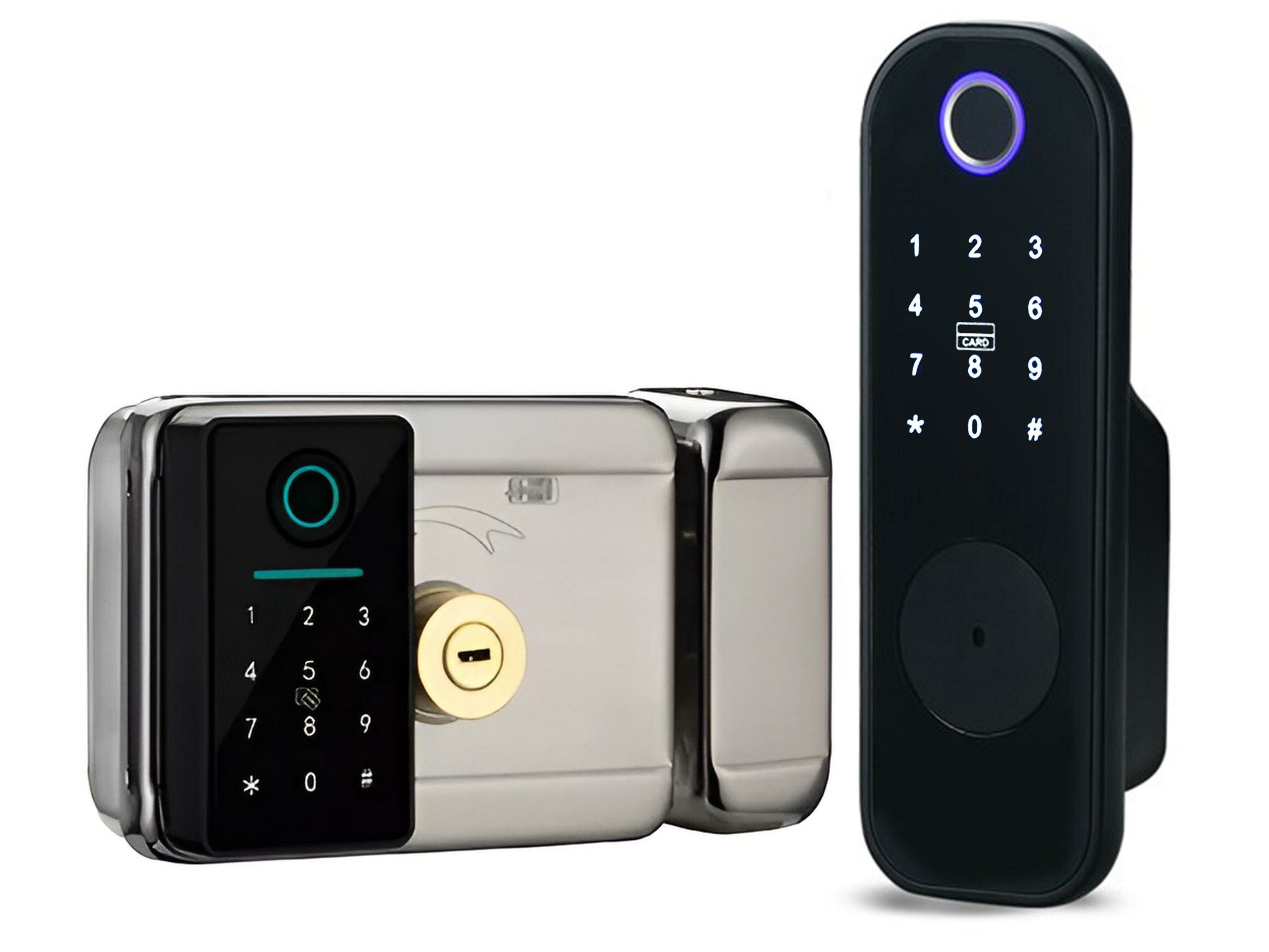 Биометрический Wi-Fi замок со сканером пальца на дверь - HD-com Туйя-WiFi SL(812-3) (S18478S81) - автономная работа до одного года Tuya