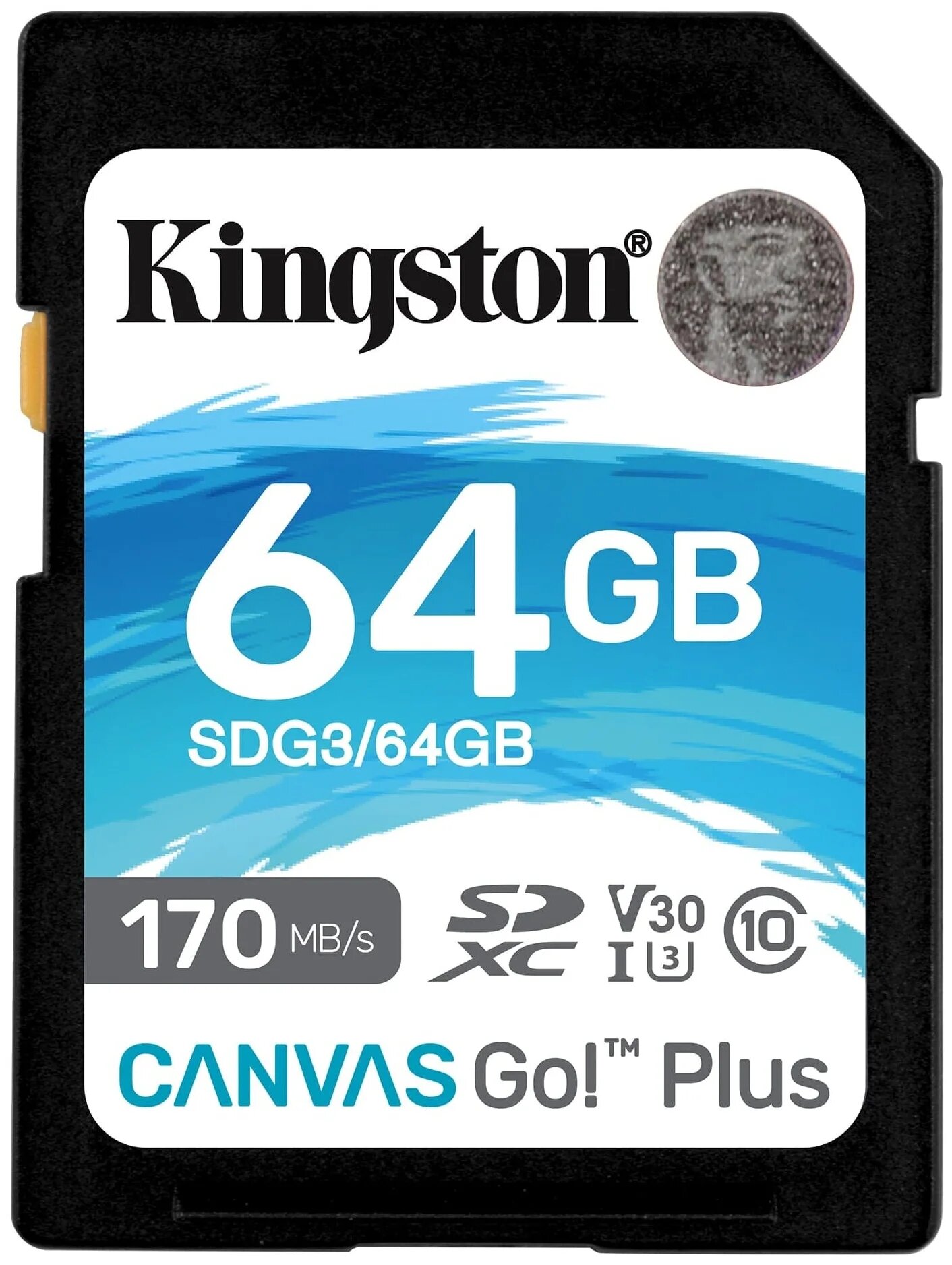 Карта памяти Secure Digital 64 Gb kingston Canvas Go Plus UHS-I U3 [SDG3/64GB]