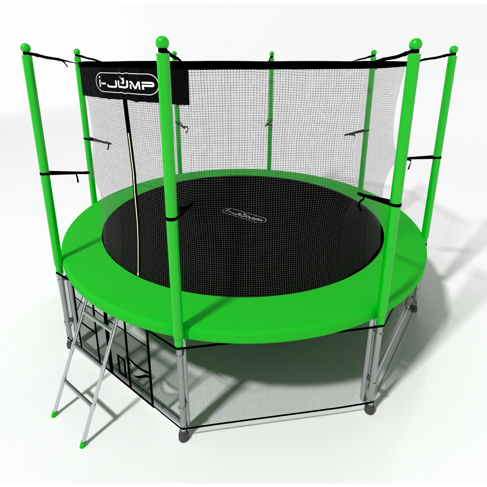 i-jump Батут I-JUMP Classic с внутренней сеткой 14ft (green)