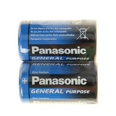 Батарейка солевая Panasonic General Purpose, C, R14-2S, 1.5В, спайка, 2 шт. Panasonic 1035279
