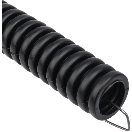Труба гофрированная REXANT из ПНД с зондом, черная, диам. 16 мм (бухта 25 м)