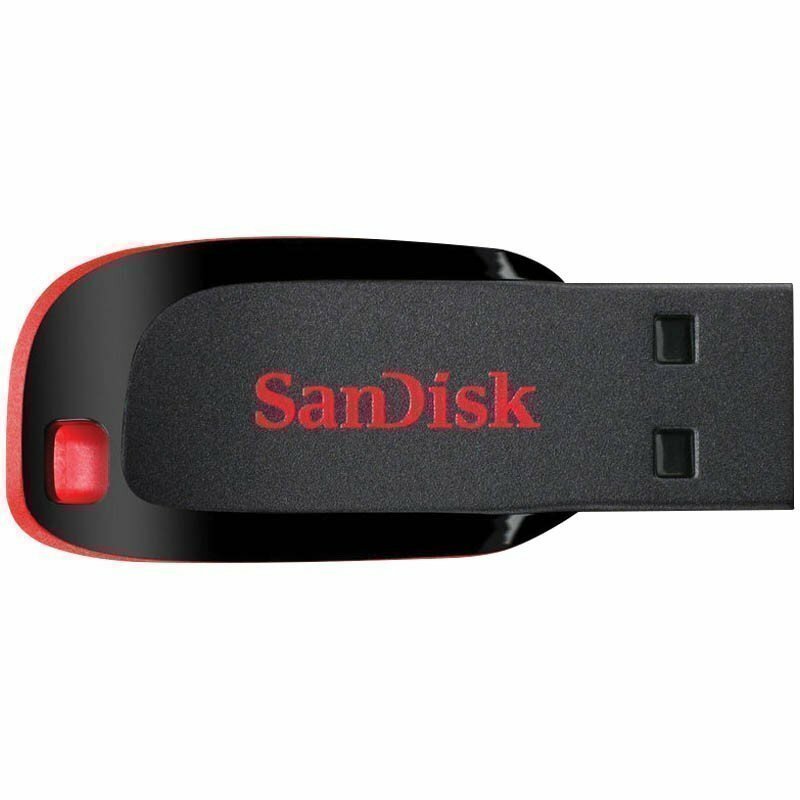 Память SanDisk "Cruzer Blade" 32GB, USB 2.0 Flash Drive, красный, черный SDCZ50-032G-B35