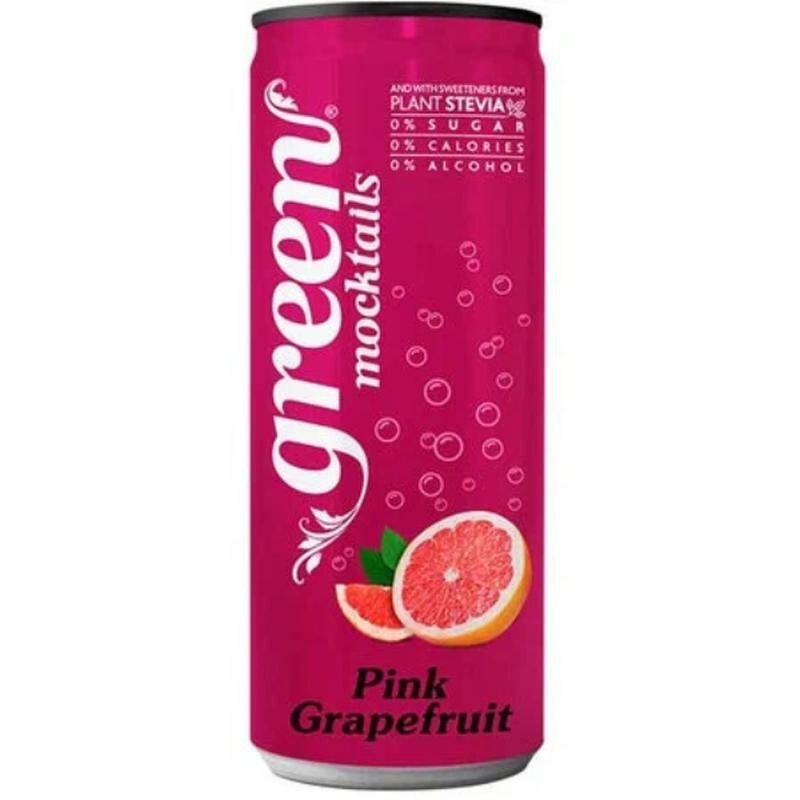 Натуральный газированный напиток без сахара PINK GRAIPFRUT - грейпфрут GREEN COLA 330 мл