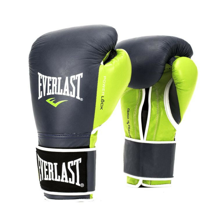 Перчатки тренировочные Everlast Powerlock 12oz синие/зеленые