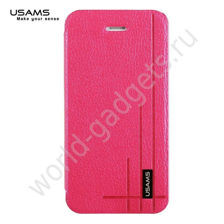 фото Горизонтальный чехол USAMS для iPhone 5C (малиновый)