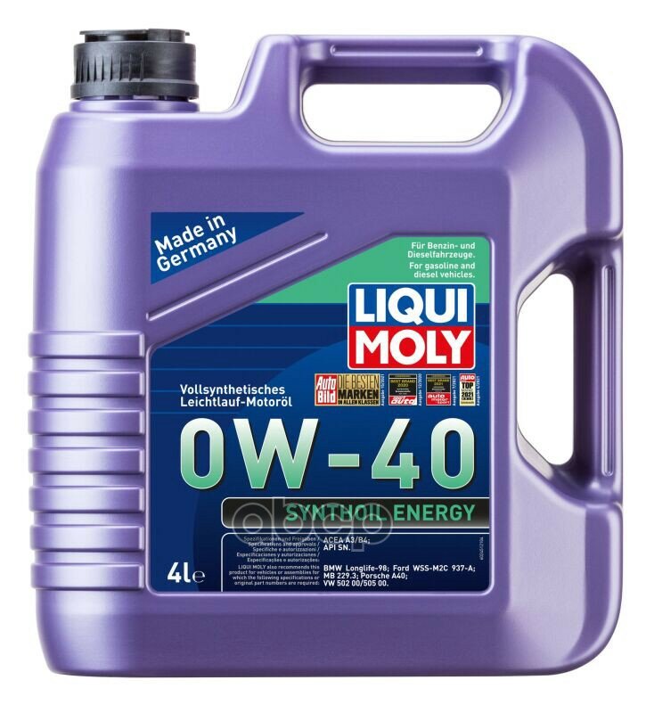 LIQUI MOLY Масло Моторное Synthoil Energy 0W-40 (4L)