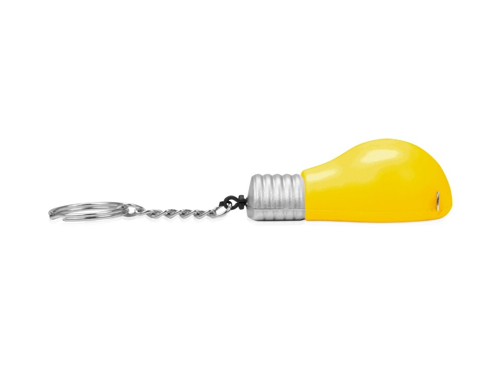 Брелок-рулетка для ключей Лампочка, желтый/серебристый - фотография № 4