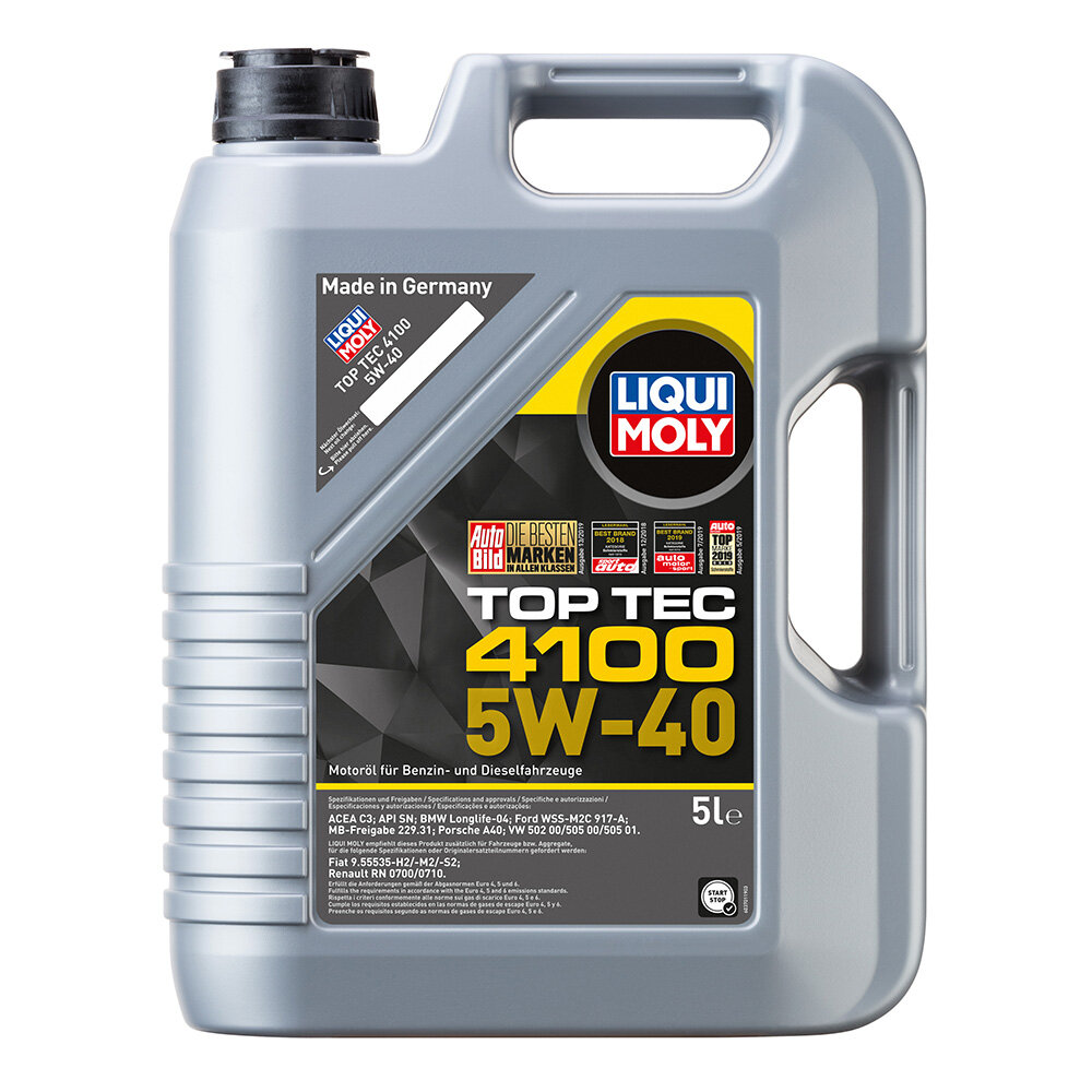 Масло моторное НС-синтетическое Liqui Moly Top Tec 4100 5W-40 (5л.) 3701/7501 LM-5W40-4100-5L