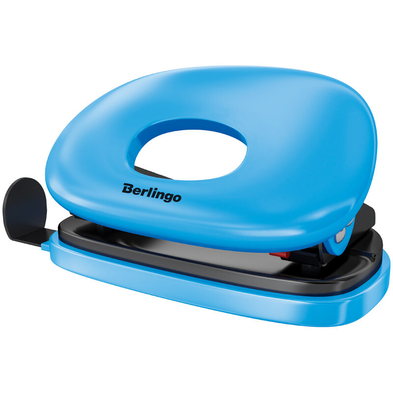 Дырокол Berlingo "Round" 10л, пластиковый, голубой (арт. 311011)