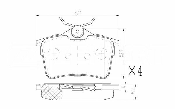 Колодки тормозные задние Citroen Berlingo (B9) 08- 308 SW 07- Partner II 08- Partner Tepee 08-