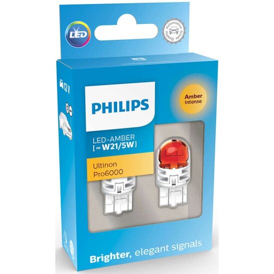   PHILIPS W21/5W (W3*16q) LED Amber Ultinon Pro6000 80/16 12V, 2