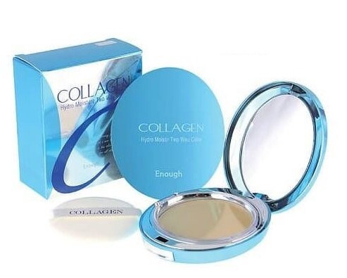 Пудра для лица увлажняющая со сменным блоком Enough Collagen Hydro Moisture Two way cake, SPF 25, тон 23, 13 гр