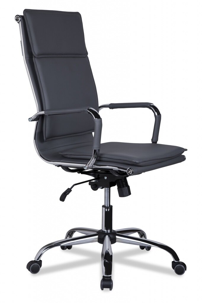 Офисное кресло College CLG-617 LXH-A для руководителя макс. нагрузка 120 кг высокая с изгибом спинка металлический каркас серый