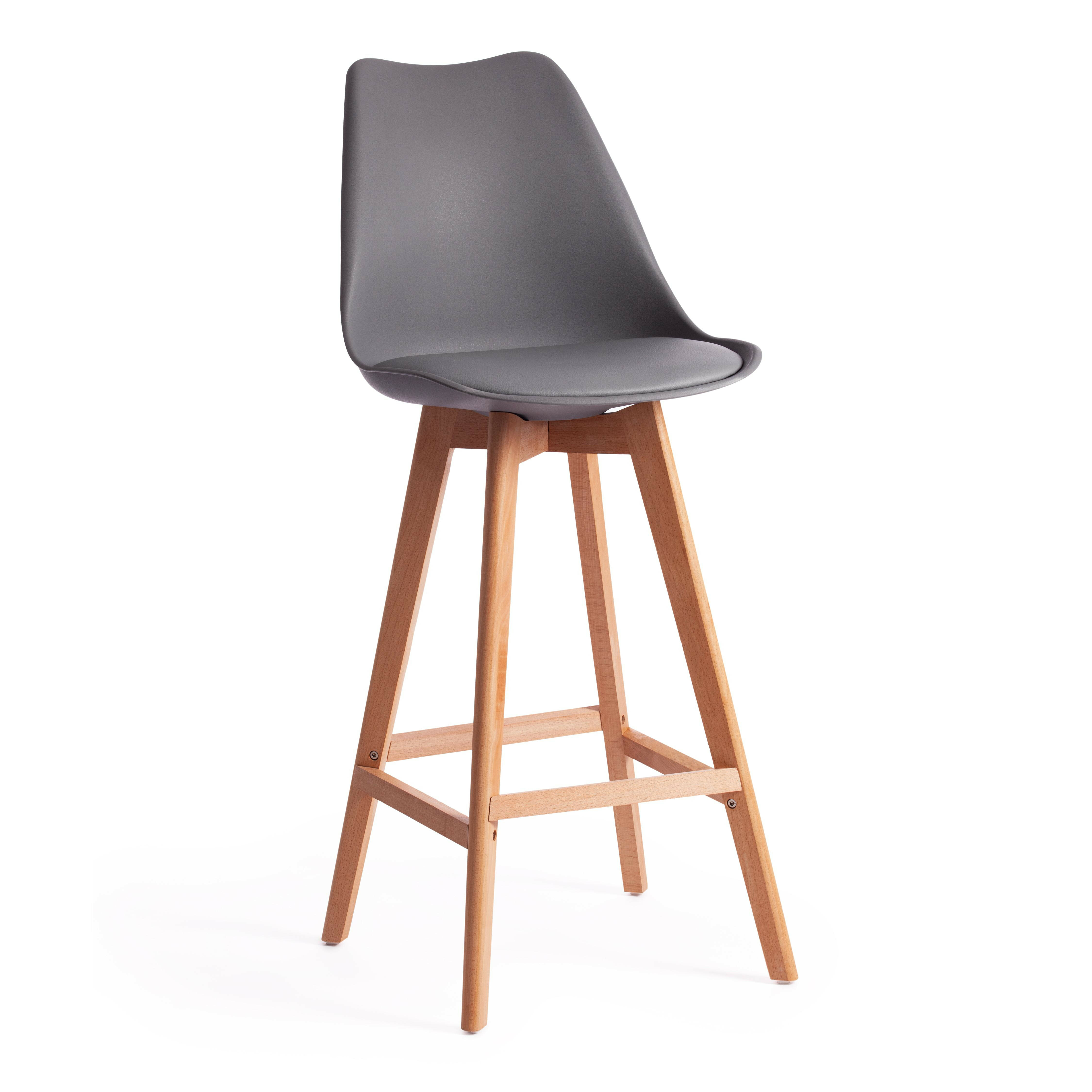 Стул барный TetChair Secret De Maison TULIP BAR (mod. C1014H) серый 024 /натуральный