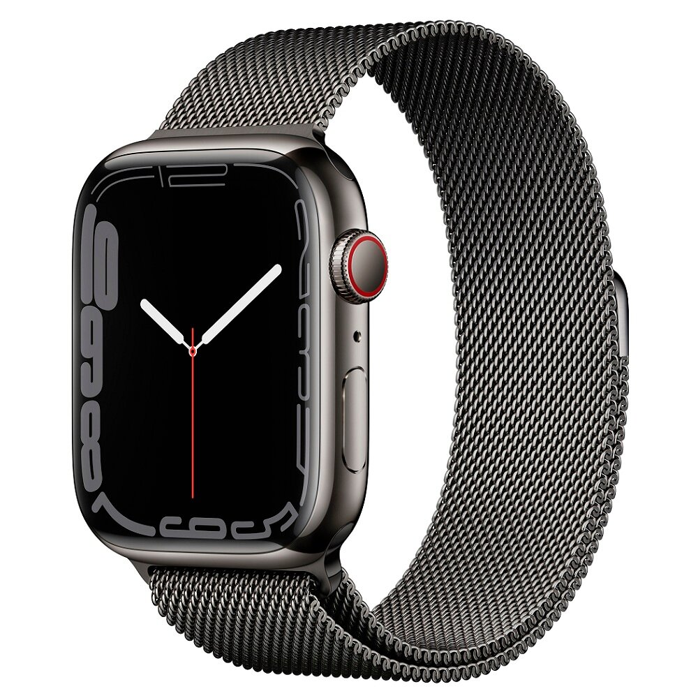 Часы Apple Watch Series 7 GPS + Cellular 45mm (MKL33) (Graphite Stainless Steel Case with Graphite Milanese Loop)