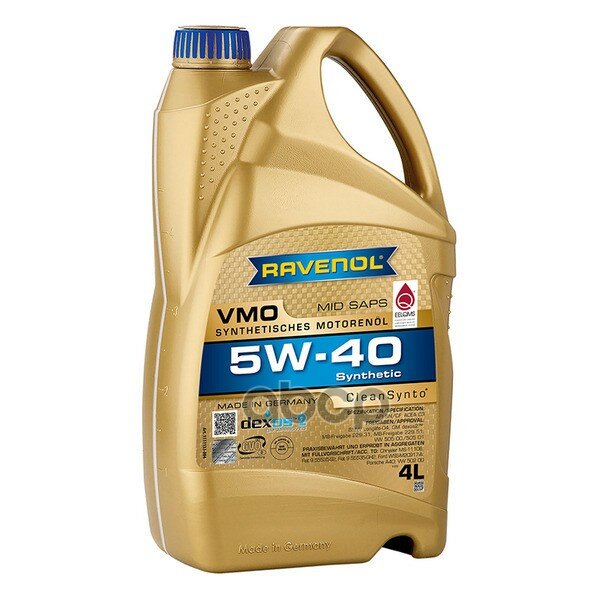 Моторное масло RAVENOL Vmo Sae New 5W-40 синтетическое 1л - фото №1