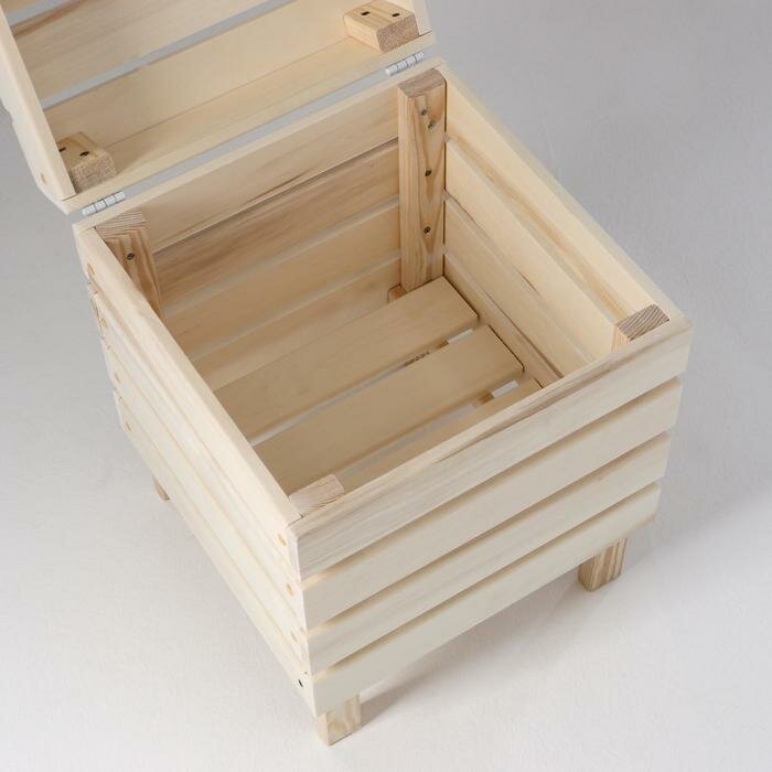 Ящик для белья из дерева "Табурет-2", 40×40×52см, "Добропаровъ" - фотография № 3