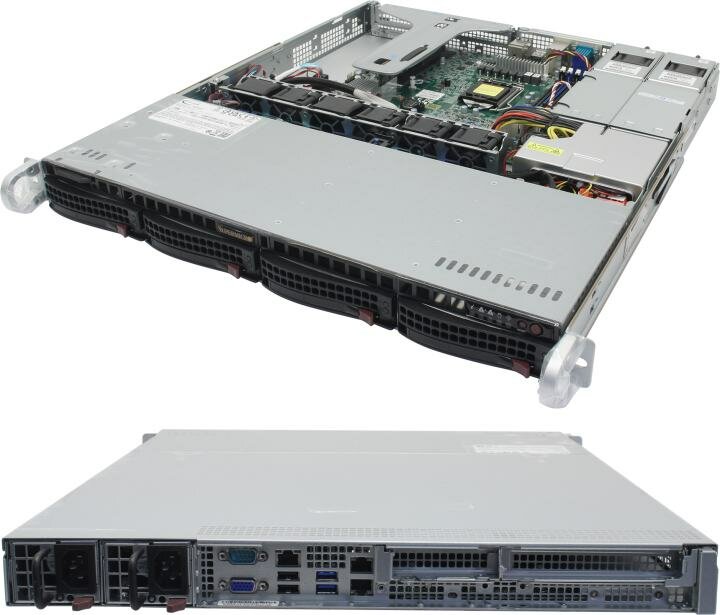 Сервер в корпусе высотой 1U Никс sS6000/1U S63221Ai Xeon E 2388G/32 ГБ/2 x 960 Гб SSD/Aspeed AST2600