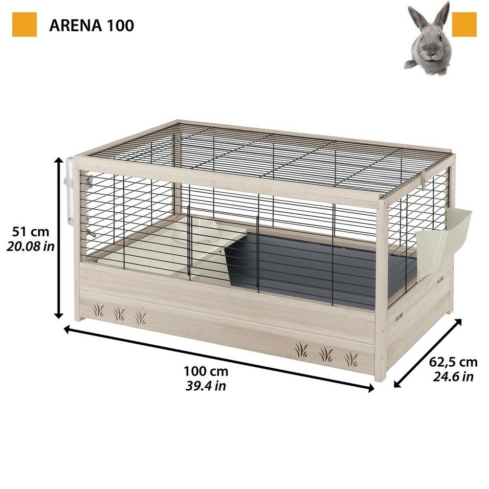 Клетка для морских свинок и кроликов Arena 100 Nera (деревянная) - фотография № 7