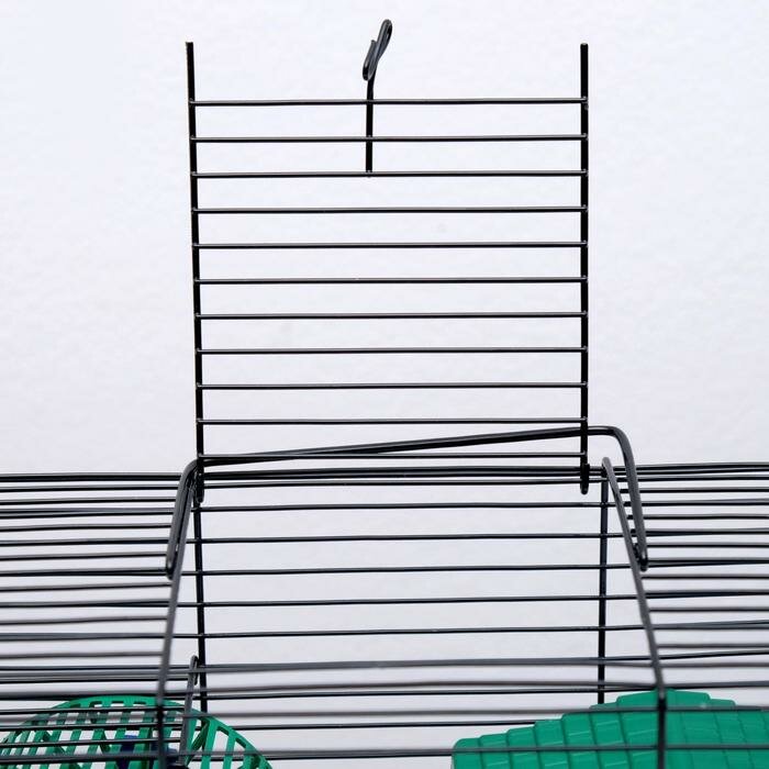 Пижон Клетка-мини для грызунов "Пижон" №2, укомплектованная, 27х15х16 см, зеленый микс - фотография № 8